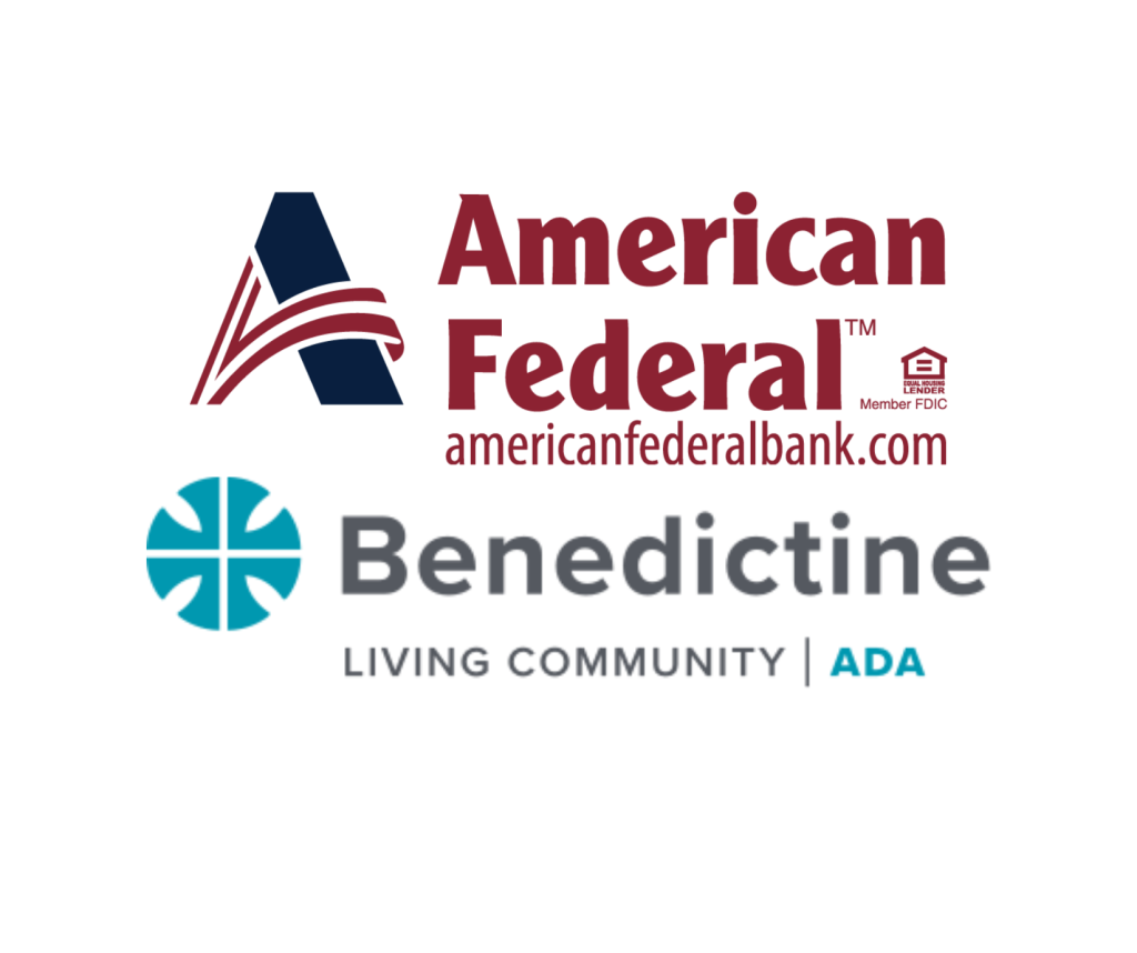 Logos of American Federal Bank and Benedictine Living Community, representing trusted community partners.