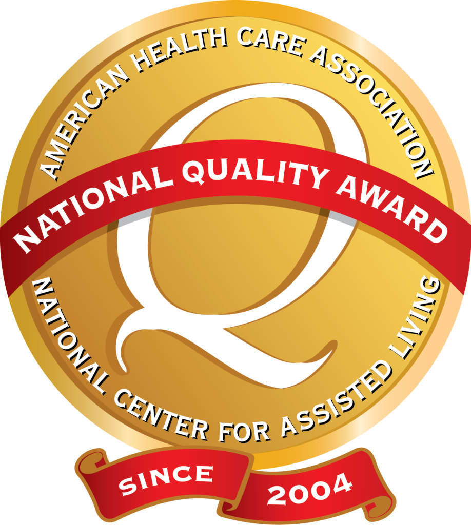 Gold seal of the American Health Care Association recognizing national quality in assisted living since 2004