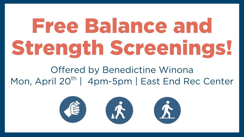 Free balance and strength screenings available April 20, promoting health and wellness in community.