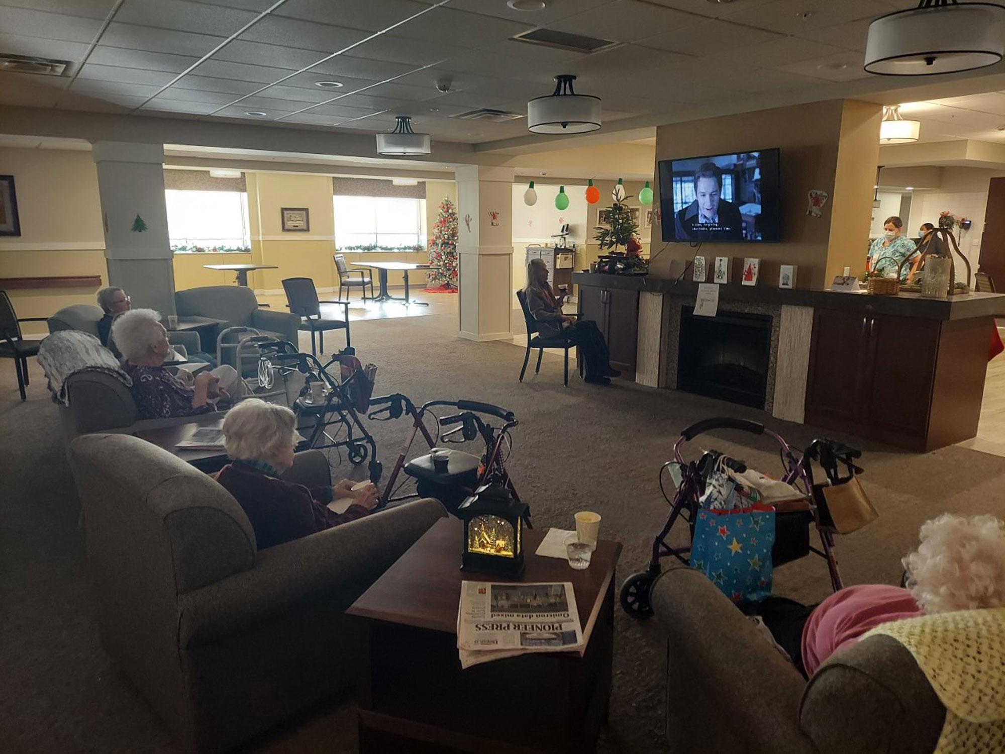 Memory Care residents enjoying Christmas